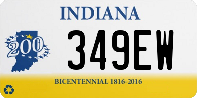 IN license plate 349EW