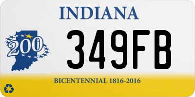 IN license plate 349FB