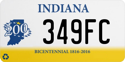 IN license plate 349FC