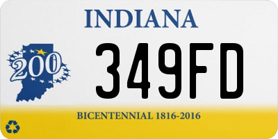 IN license plate 349FD