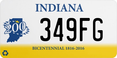 IN license plate 349FG
