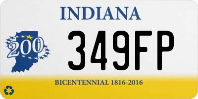 IN license plate 349FP