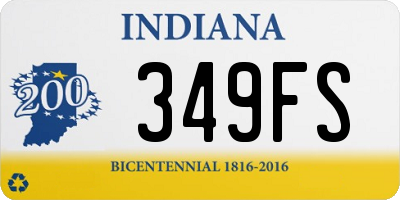 IN license plate 349FS