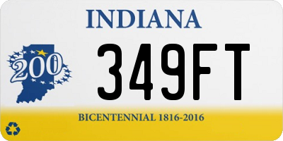 IN license plate 349FT