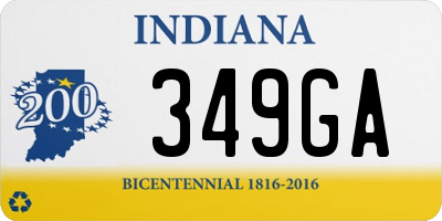 IN license plate 349GA