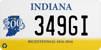 IN license plate 349GI