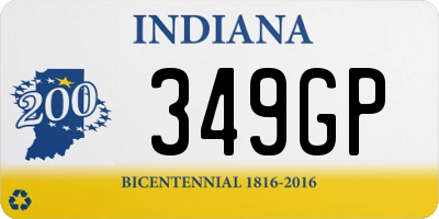 IN license plate 349GP