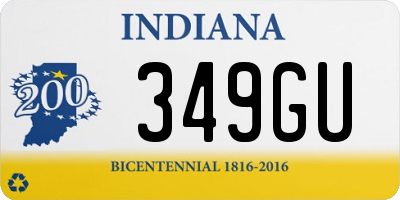 IN license plate 349GU