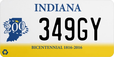 IN license plate 349GY