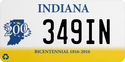 IN license plate 349IN