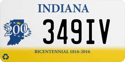 IN license plate 349IV