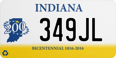 IN license plate 349JL