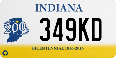 IN license plate 349KD