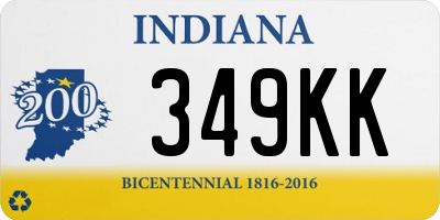 IN license plate 349KK