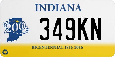 IN license plate 349KN