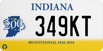 IN license plate 349KT