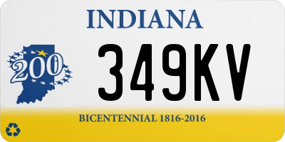 IN license plate 349KV