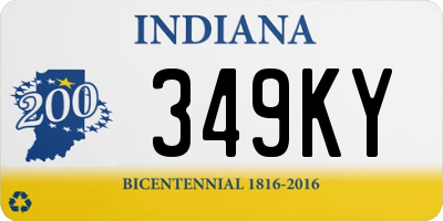 IN license plate 349KY