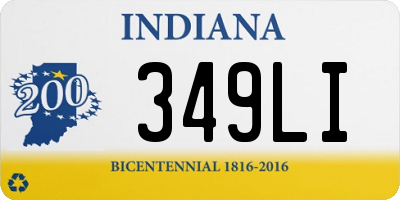 IN license plate 349LI