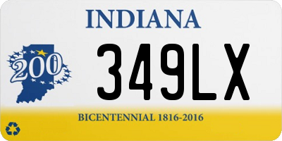 IN license plate 349LX