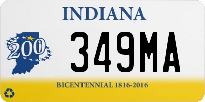 IN license plate 349MA