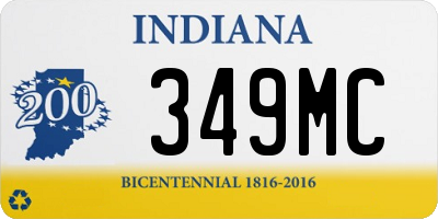 IN license plate 349MC