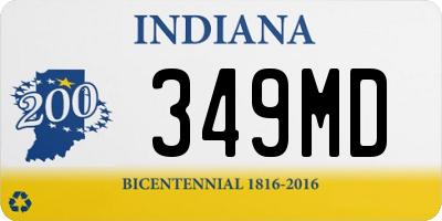 IN license plate 349MD