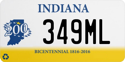 IN license plate 349ML