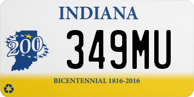 IN license plate 349MU