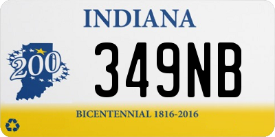 IN license plate 349NB