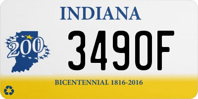 IN license plate 349OF