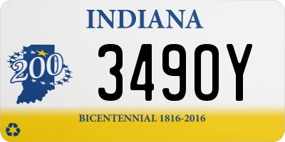 IN license plate 349OY