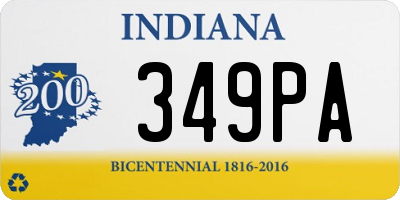 IN license plate 349PA