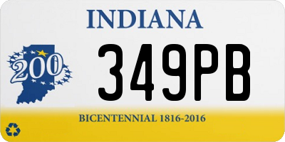 IN license plate 349PB