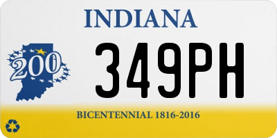 IN license plate 349PH