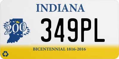 IN license plate 349PL