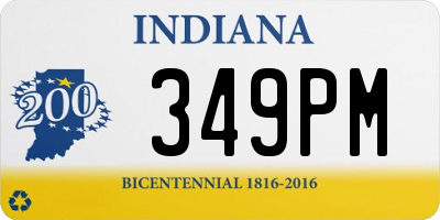 IN license plate 349PM