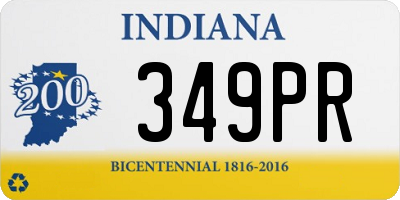 IN license plate 349PR