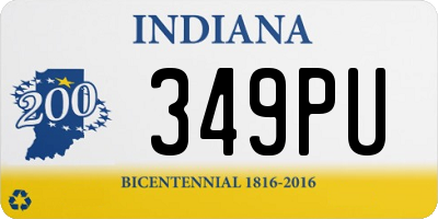 IN license plate 349PU