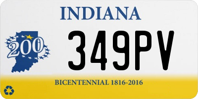 IN license plate 349PV
