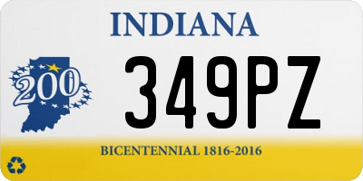 IN license plate 349PZ