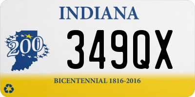 IN license plate 349QX