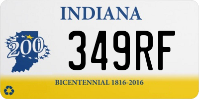 IN license plate 349RF