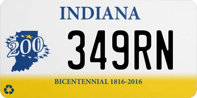 IN license plate 349RN