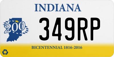 IN license plate 349RP