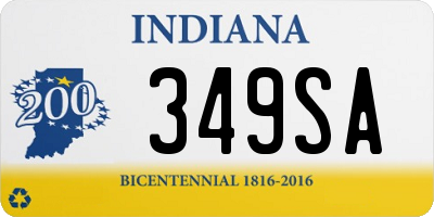 IN license plate 349SA