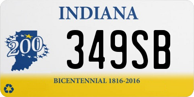 IN license plate 349SB