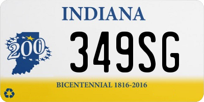 IN license plate 349SG