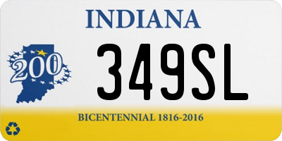 IN license plate 349SL