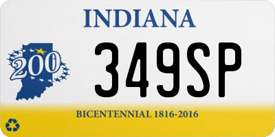 IN license plate 349SP